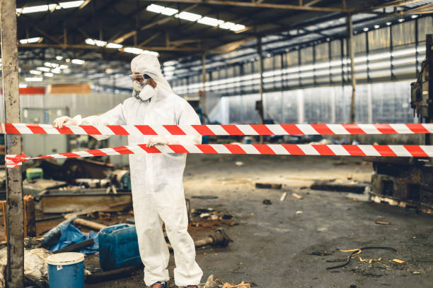 Professional Biohazard Cleanup technician working in Manville, NJ